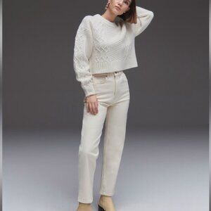 Everlane Straight Leg Cheeky White Jeans